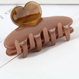 Heart-Shape Acetate Hair Clip Claw Retro Stitching