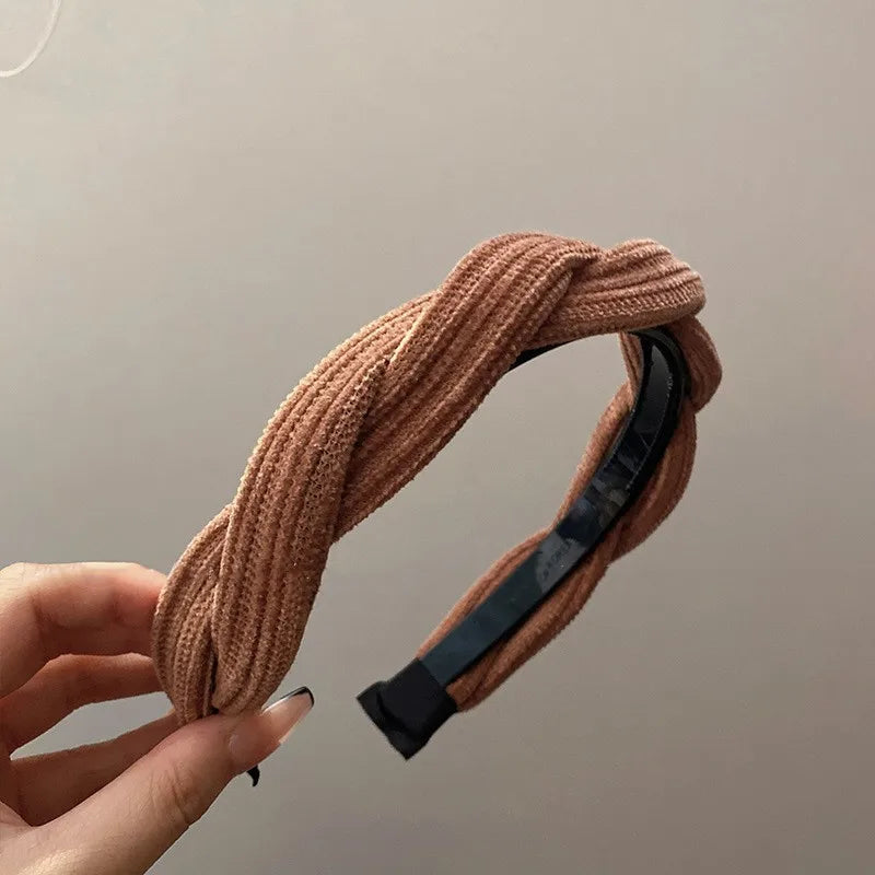 Wide Corduroy Knot Headband for Women