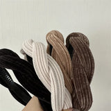 Wide Corduroy Knot Headband for Women