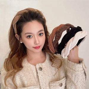 Wide Corduroy Knot Headband for Women