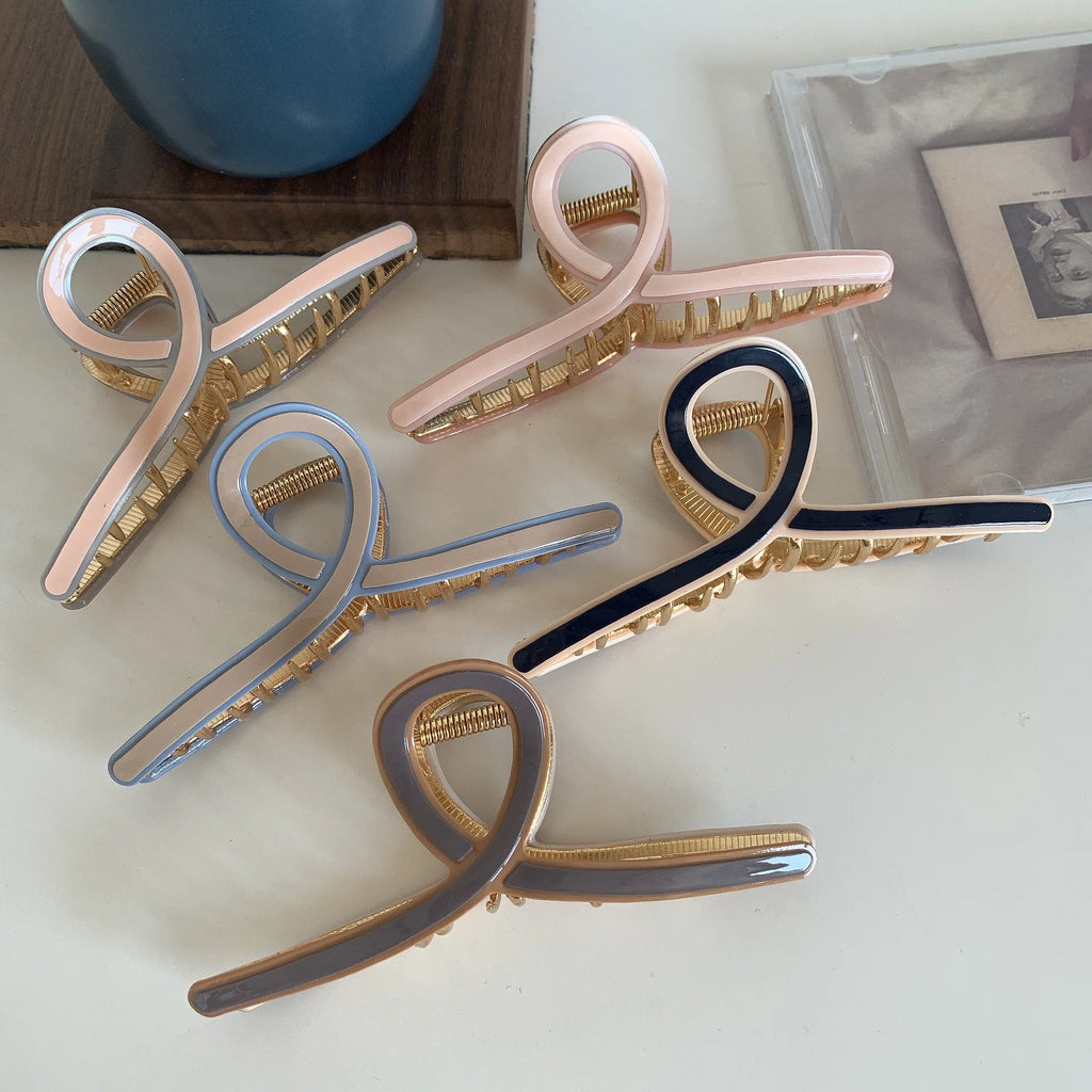 Large Patchwork Morandi Hair Clip Claw Acetic Acid Shark Clip Hair Accessory