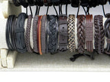 Leather Wrap Braided Hemp Bracelets Unisex Wristband Bracelet 30pcs