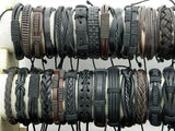 Leather Wrap Braided Hemp Bracelets Unisex Wristband Bracelet 30pcs