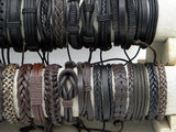 Leather Wrap Braided Hemp Bracelets Unisex Wristband Bracelet 30pcs