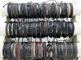 Leather Wrap Braided Hemp Bracelets Unisex Wristband Bracelet 30pcs