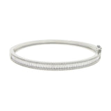 CZ Paved Silver Bangle - Women's Engagement Bracelet