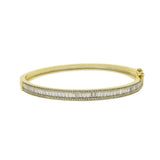 CZ Paved Silver Bangle - Women's Engagement Bracelet