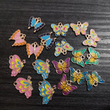 100pcs/bag Enamel Butterfly Charms, Jewelry DIY/Handmade