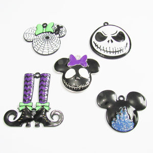 10pcs Enamel Ghost/Witch/Minnie Halloween Pendant for Chunky Kids Necklace