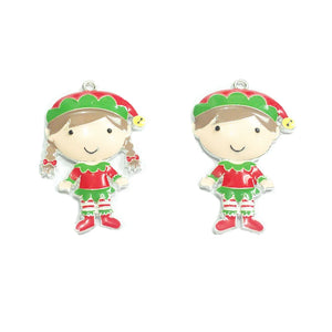 10pcs Christmas Rhinestone/Enamel Pendants For Chunky Jewelry