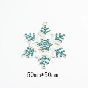 10pcs Enamel Snowflake Pendants For Jewelry Making