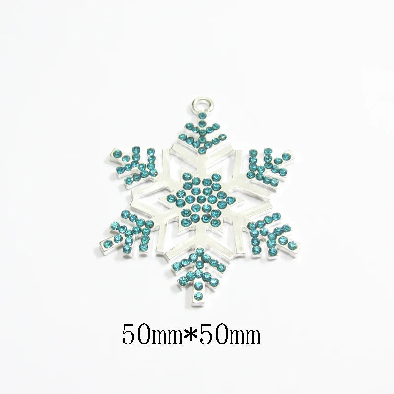 10pcs Enamel Snowflake Pendants For Jewelry Making