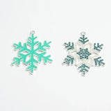 10pcs Enamel Snowflake Pendants For Jewelry Making
