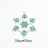 10pcs Enamel Snowflake Pendants For Jewelry Making
