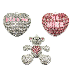 10pcs/lot Enamel Heart/Bear Pendants, Necklace Charms