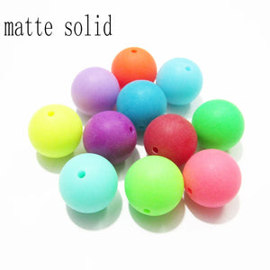 Neon Matte Solid Acrylic Beads for Chunky Kids Necklace