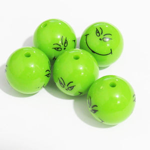 100pcs Acrylic Lime Green Ghost Beads Chunky Halloween Necklace/Jewelry