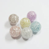 100pcs 20mm Crack & Glitter Round Beads Chunky Jewelry