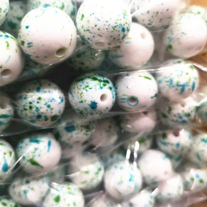 100pcs/bag Solid Spray Beads For Chunky Jewelry