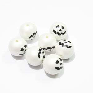 20mm Acrylic Pearl Ghost Face Beads: 100pcs Lot Chunky Halloween Necklace