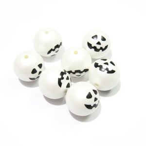 20mm Acrylic Pearl Ghost Face Beads: 100pcs Lot Chunky Halloween Necklace