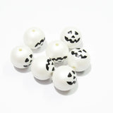 20mm Acrylic Pearl Ghost Face Beads: 100pcs Lot Chunky Halloween Necklace