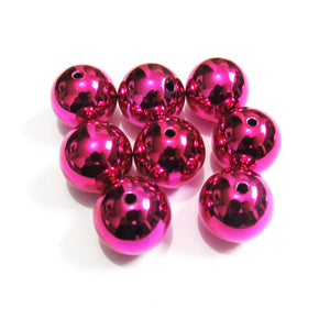 20mm 100pcs Dark Hotpink Acrylic UV Beads For Kids Necklace/Jewelry