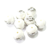 100pcs 20mm Matte Pearl Print HAPPY HOUR Beads Chunky Necklace