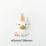 10pcs Glitter Unicorn Pendants for Chunky Necklaces