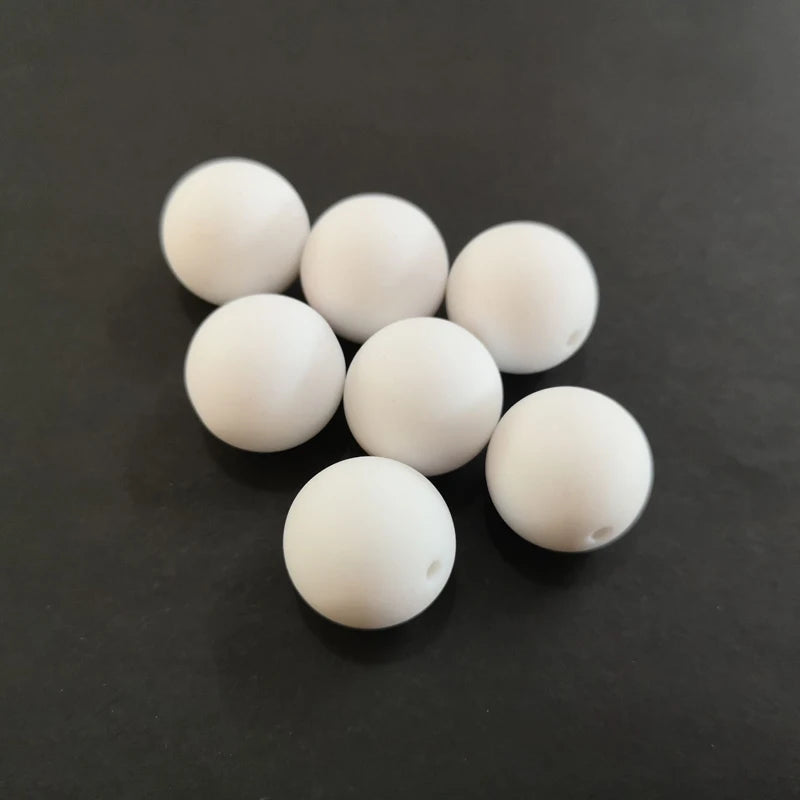 White/Clear Acrylic Matte Solid Beads 4mm-22mm