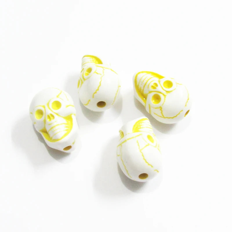 Acrylic Skull Beads for Halloween Jewelry Making