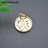 18k Plated Sun Hand Charms Pendants for Jewelry Making