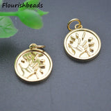 18k Plated Sun Hand Charms Pendants for Jewelry Making