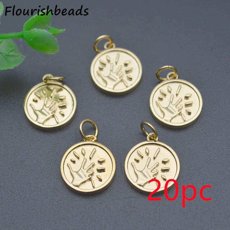 18k Plated Sun Hand Charms Pendants for Jewelry Making