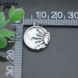 Natural Shell Sun Moon Face Charms Pendants for Jewelry Making