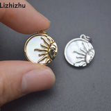 Natural Shell Sun Moon Face Charms Pendants for Jewelry Making