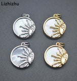 Natural Shell Sun Moon Face Charms Pendants for Jewelry Making