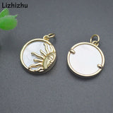 Natural Shell Sun Moon Face Charms Pendants for Jewelry Making
