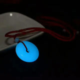 Night Light Stone Pendant Necklace Safe Buckle Sweater Chain for Women