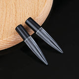 Obsidian White Quartz Intarsia Earrings Set