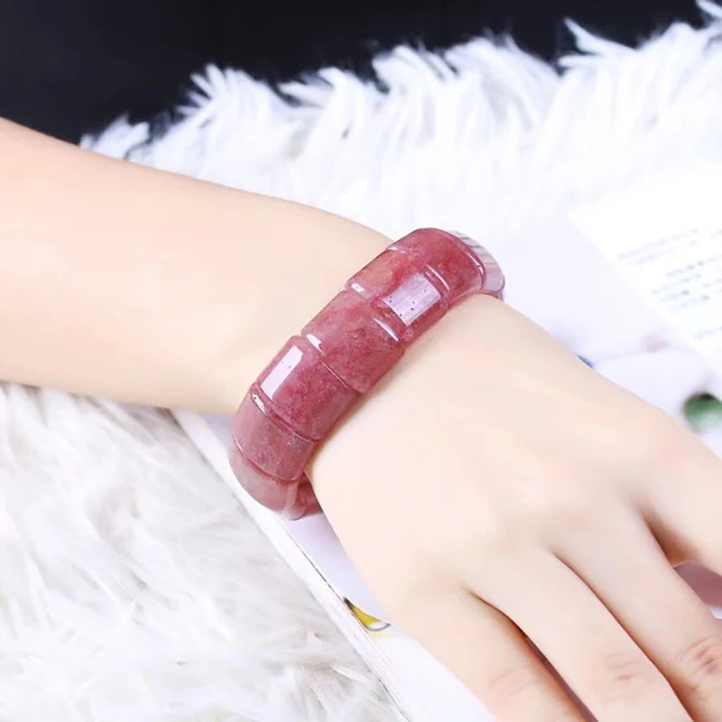 Old Mine Strawberry Crystal Bracelet - Sweet Gift for Women