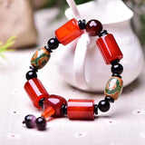 Crystal Buddha Bracelet for Men Women Cylinder Bead Hand String Lucky Jewelry
