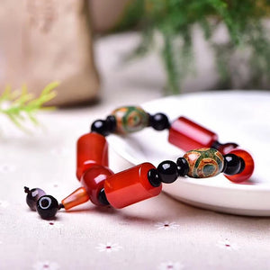 Crystal Buddha Bracelet for Men Women Cylinder Bead Hand String Lucky Jewelry
