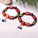 Crystal Buddha Bracelet for Men Women Cylinder Bead Hand String Lucky Jewelry