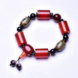 Crystal Buddha Bracelet for Men Women Cylinder Bead Hand String Lucky Jewelry