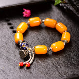 Yellow Natural Crystal Bracelet Bead With Roasted for Women
