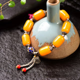 Yellow Natural Crystal Bracelet Bead With Roasted for Women