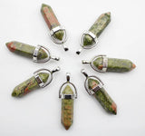 Opal Natural Stone Crystal Pillar Necklace Pendant
