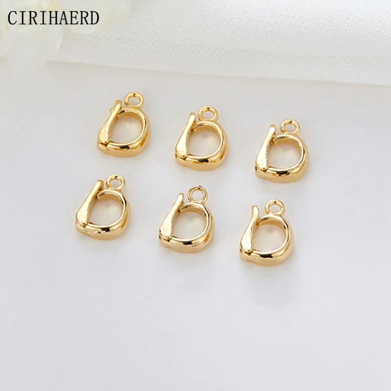 14K Plated Brass D Clasps DIY Jewelry Supplies