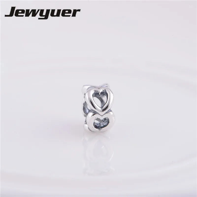 Heart Spacer Charm 925 Silver Love Around